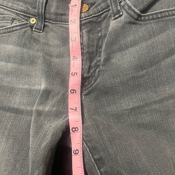 7 for all mankind Low-Mid Rise Skinny Jeans Copped Raw Hem Gray Faded Black - Picture 11 of 12
